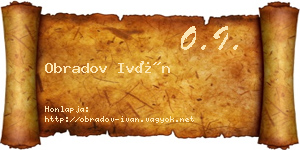 Obradov Iván névjegykártya